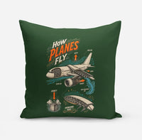 Thumbnail for How Planes Fly V2 design on dark green pillow