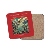 Thumbnail for The Mountain Crossing - Designed Coasters design on red 1-piece