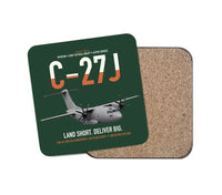 Thumbnail for C-27J Spartan design on dark green 1 piece coaster