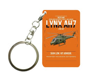 Thumbnail for Westland Lynx AH7 design on orange designed key chain, double-side print