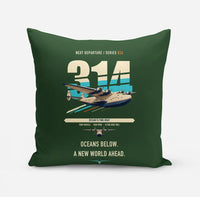 Thumbnail for Boeing 314 Clipper design on dark green pillow