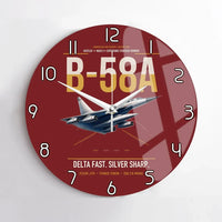 Thumbnail for B-58A Hustler design on dark red no frame wall clock