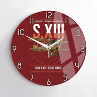 Thumbnail for SPAD S.XIII C.1 design on dark red no frame wall clock