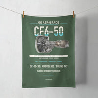 Thumbnail for CF6-50 design on dark green towel
