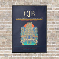 Thumbnail for Coimbatore International Airport CJB - Canvas Framed - Navy Blue