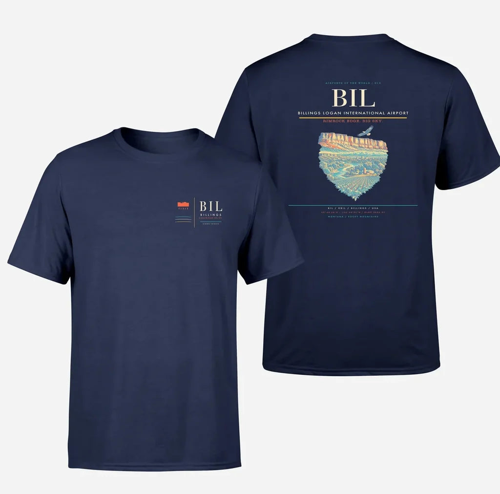 Billings Logan International Airport BIL - Navy Blue