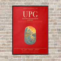 Thumbnail for Sultan Hasanuddin Airport UPG - Canvas Framed - Red