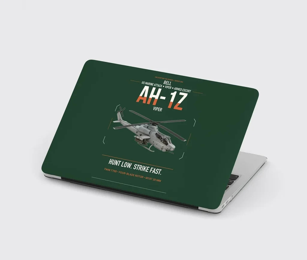 Bell AH-1Z Viper design on dark green MacBook case