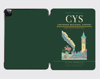 Thumbnail for Cheyenne Regional Airport (CYS) design on dark green ipad tablet case