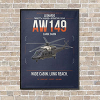 Thumbnail for Leonardo AW149 vertical canvas print - framed - navy blue background