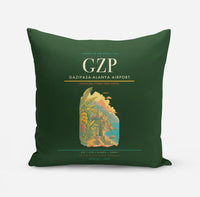 Thumbnail for Gazipasa-Alanya Airport (GZP) design on dark green pillow