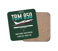 Thumbnail for Socata TBM 850 design on dark green 1 piece coaster