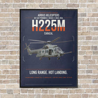 Thumbnail for Airbus Helicopters H225M Caracal vertical canvas print - framed - navy blue background