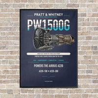Thumbnail for PW1500G vertical canvas print - framed - navy blue background