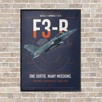 Thumbnail for Dassault Rafale C — F3-R standard vertical canvas print - framed - navy blue background