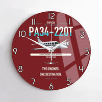 Thumbnail for Piper PA-34-220T Seneca V design on dark red no frame wall clock