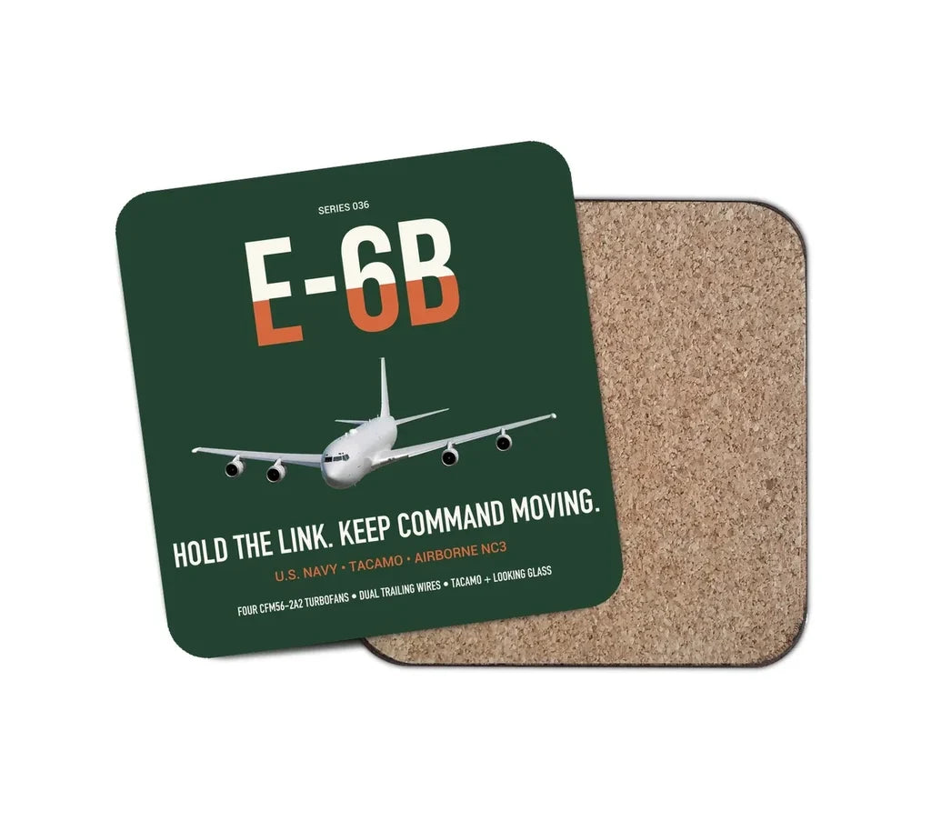 E-6B Mercury design on dark green 1 piece coaster