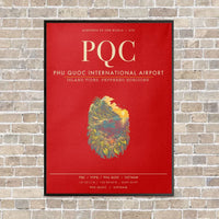 Thumbnail for Phu Quoc International Airport PQC - Canvas Framed - Red
