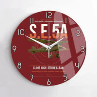Thumbnail for Royal Aircraft Factory S.E.5a design on dark red no frame wall clock