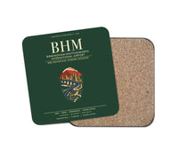 Thumbnail for Birmingham-Shuttlesworth International Airport (BHM) design on dark green 1 piece coaster