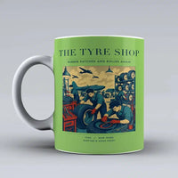 Thumbnail for VINTAGE G4535 - The Tyre Shop - Ceramic Mug design on lightgreen