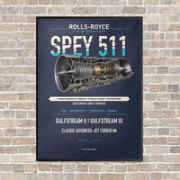 Thumbnail for SPEY 511 vertical canvas print - framed - navy blue background
