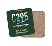 Thumbnail for Airbus C295 Firefighter design on dark green 1 piece coaster