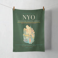 Thumbnail for Stockholm Skavsta Airport (NYO) design on dark green towel