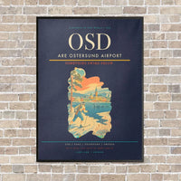 Thumbnail for Are Ostersund Airport OSD vertical canvas print - framed - navy blue background