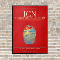 Thumbnail for Incheon International Airport ICN - Canvas Framed - Red