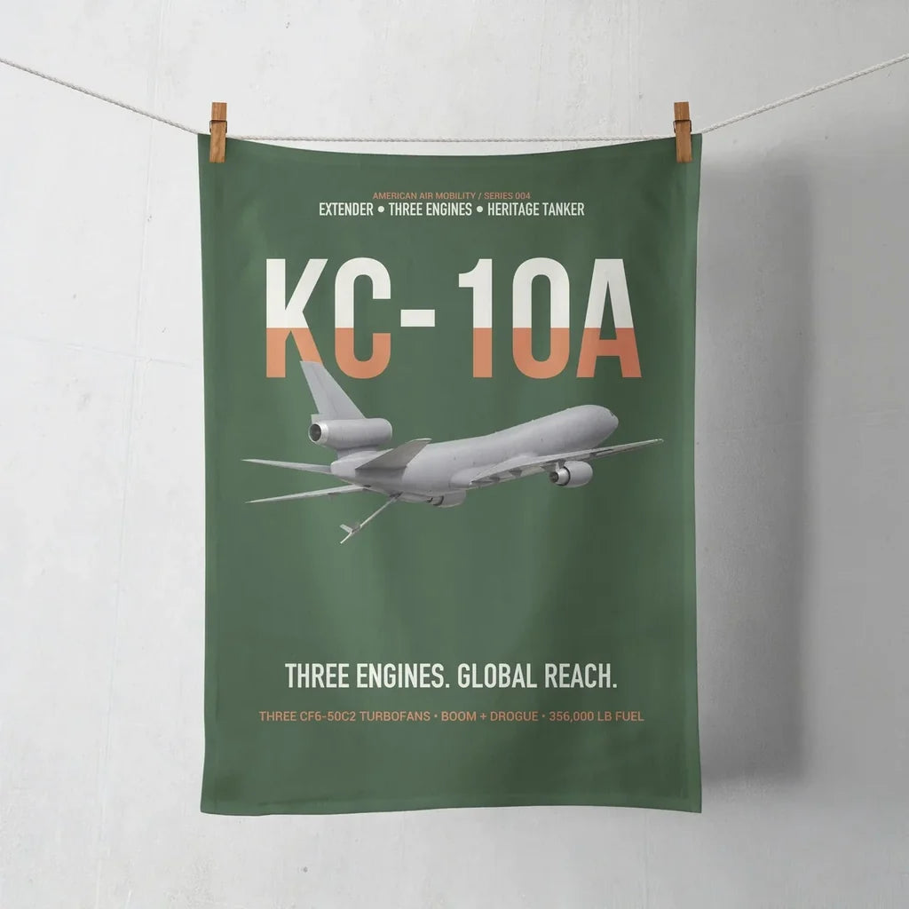 KC-10A EXTENDER design on dark green towel
