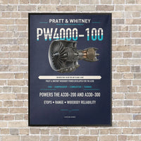 Thumbnail for PW4000-100 vertical canvas print - framed - navy blue background