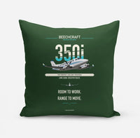 Thumbnail for Beechcraft King Air 350i design on dark green pillow