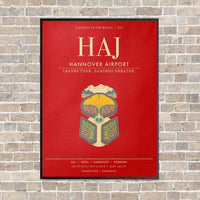 Thumbnail for Hannover Airport HAJ - Canvas Framed - Red