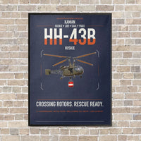 Thumbnail for Kaman HH-43B Huskie vertical canvas print - framed - navy blue background