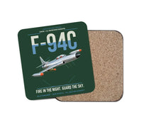Thumbnail for F-94C Starfire design on dark green 1 piece coaster