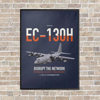 Thumbnail for EC-130H Compass Call vertical canvas print - framed - navy blue background