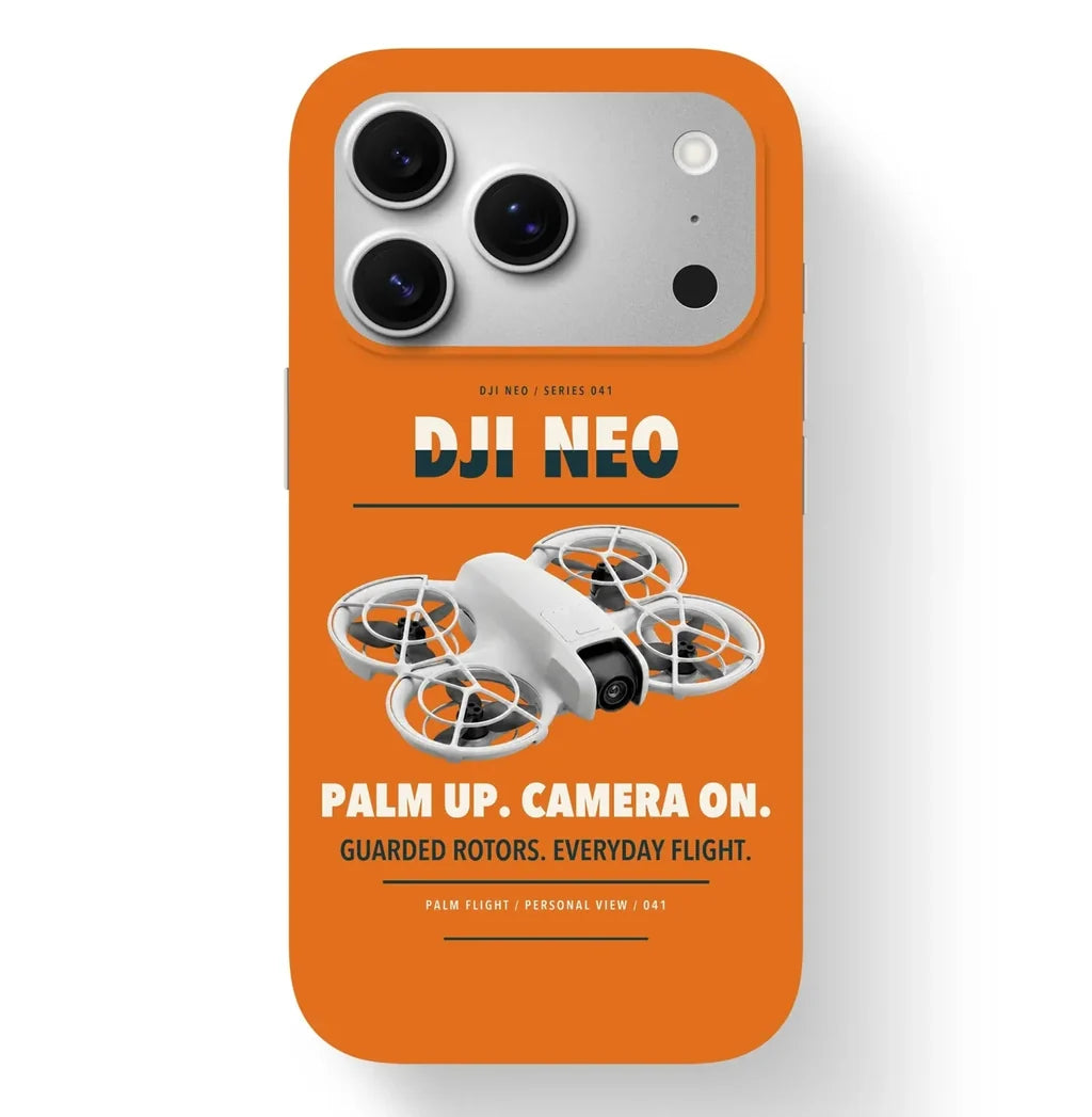 DJI Neo Case design on orange iphone case