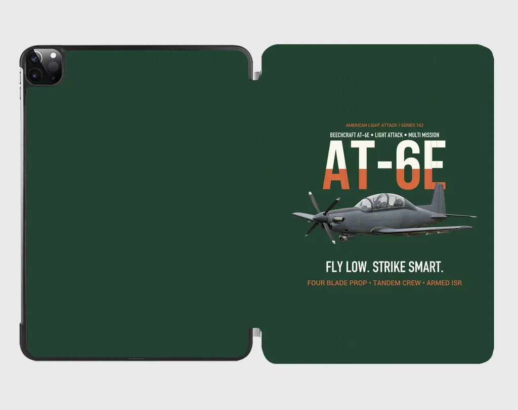 AT-6E Wolverine Light Attack design on dark green ipad tablet case