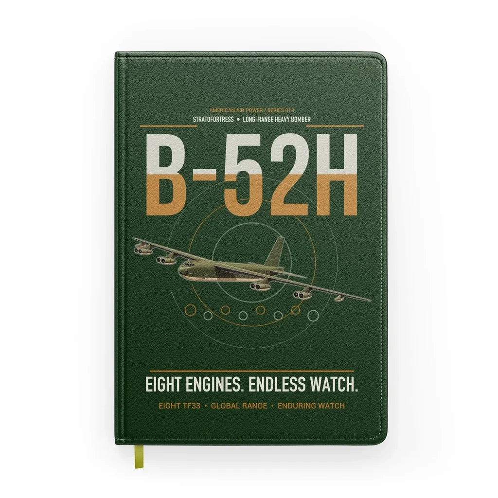 B-52H Stratofortress design on dark green notebook