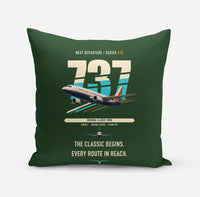 Thumbnail for Boeing 737-300 Classic design on dark green pillow