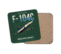 Thumbnail for F-104C Starfighter design on dark green 1 piece coaster