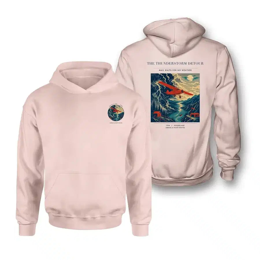 VINTAGE G4148 - The Thunderstorm Detour - Double-Side Hoodie design on pink double side