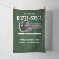 Thumbnail for RB211-535E4 design on dark green towel