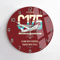 Thumbnail for Cessna 175 Skylark design on dark red no frame wall clock