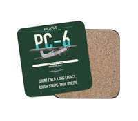 Thumbnail for Pilatus PC-6 Porter design on dark green 1 piece coaster