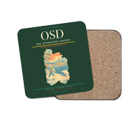 Thumbnail for Are Ostersund Airport (OSD) design on dark green 1 piece coaster
