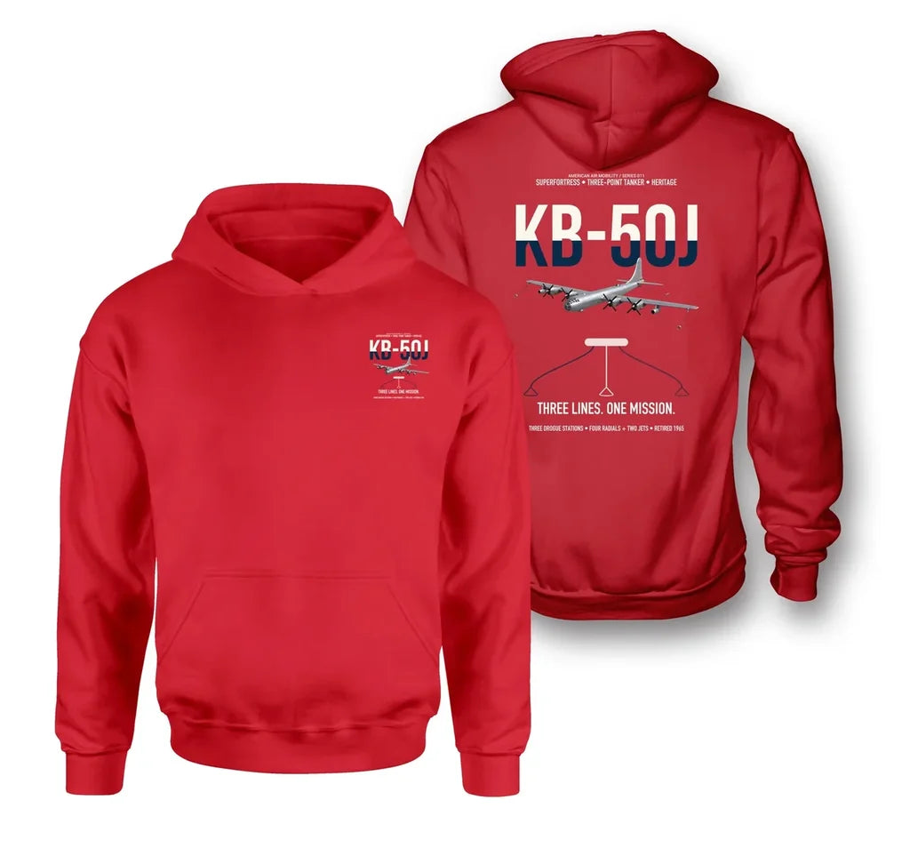 KB-50J Superfortress design on red double-side hoodie, double-side print