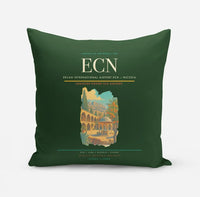 Thumbnail for Ercan International Airport (ECN) design on dark green pillow