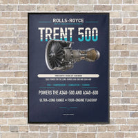 Thumbnail for TRENT 500 vertical canvas print - framed - navy blue background